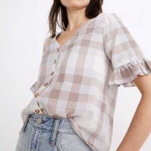 Madewell Plaid Button-Down Blouse